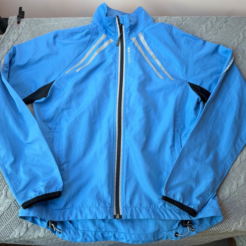 Sugoi Performance Cycling Jacket Women XS Blue Reflective Gorpcore Technical